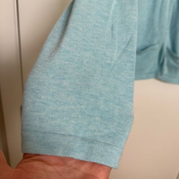 Eddie Bauer Cardigan Sweater Womens Sz XL Blue Stretch Pima Cotton Button Up - Picture 4 of 10